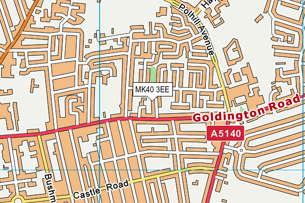 MK40 3EE map - OS VectorMap District (Ordnance Survey)