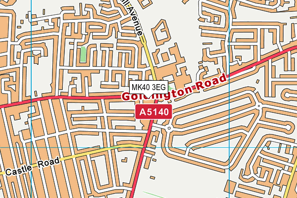 MK40 3EG map - OS VectorMap District (Ordnance Survey)