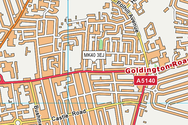 MK40 3EJ map - OS VectorMap District (Ordnance Survey)