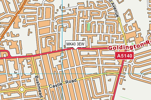 MK40 3EW map - OS VectorMap District (Ordnance Survey)