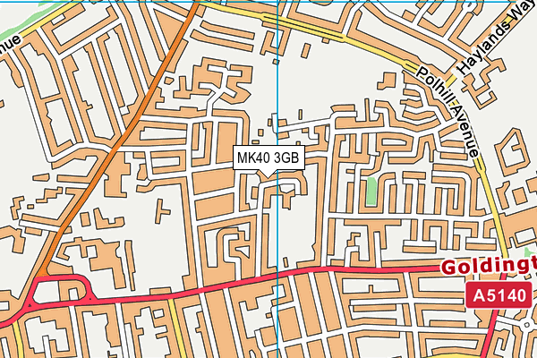 MK40 3GB map - OS VectorMap District (Ordnance Survey)