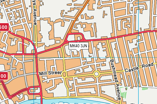 MK40 3JN map - OS VectorMap District (Ordnance Survey)