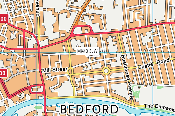 MK40 3JW map - OS VectorMap District (Ordnance Survey)