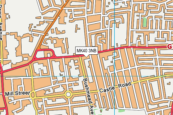 MK40 3NB map - OS VectorMap District (Ordnance Survey)