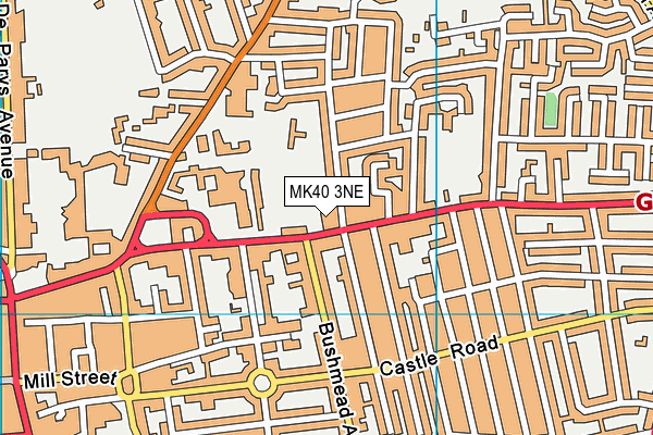 MK40 3NE map - OS VectorMap District (Ordnance Survey)