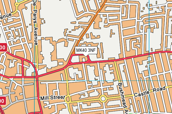 Bedford Blues (Goldington Road) map (MK40 3NF) - OS VectorMap District (Ordnance Survey)
