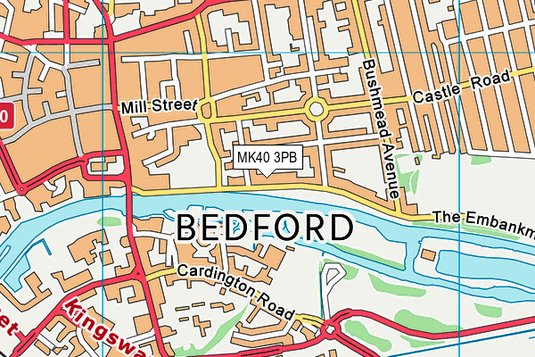 MK40 3PB map - OS VectorMap District (Ordnance Survey)