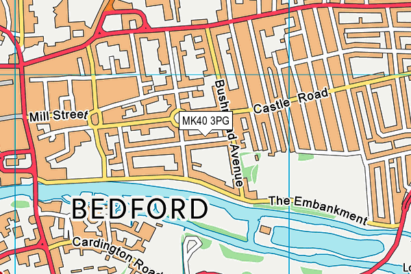 MK40 3PG map - OS VectorMap District (Ordnance Survey)