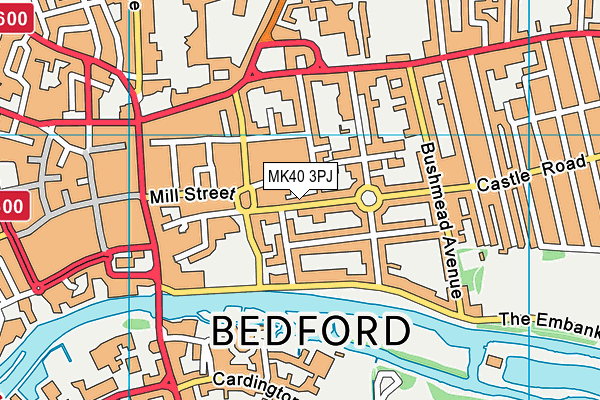 MK40 3PJ map - OS VectorMap District (Ordnance Survey)