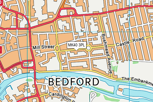 MK40 3PL map - OS VectorMap District (Ordnance Survey)