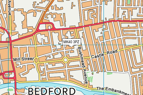 MK40 3PZ map - OS VectorMap District (Ordnance Survey)