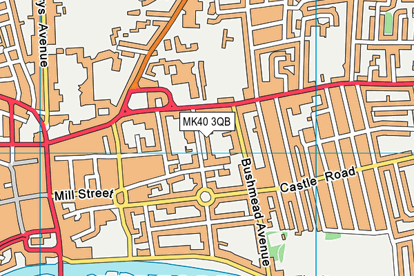 MK40 3QB map - OS VectorMap District (Ordnance Survey)