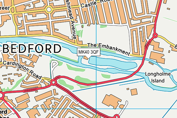 MK40 3QF map - OS VectorMap District (Ordnance Survey)