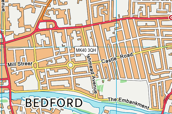 MK40 3QH map - OS VectorMap District (Ordnance Survey)