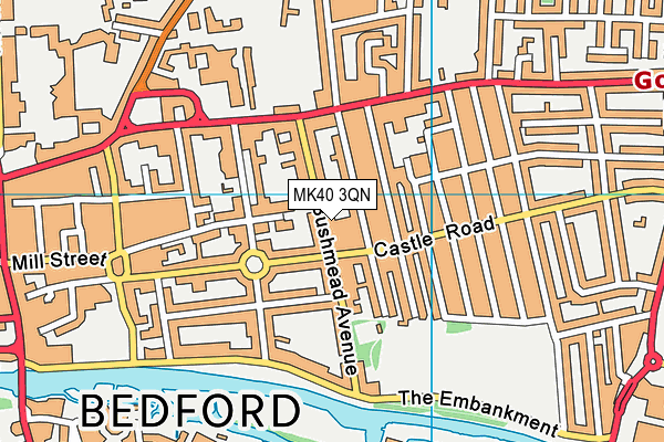 MK40 3QN map - OS VectorMap District (Ordnance Survey)