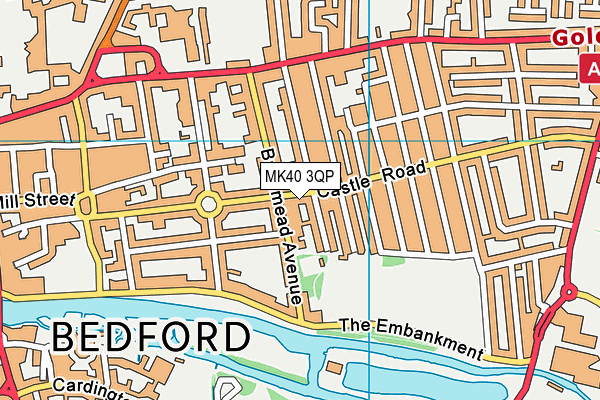 MK40 3QP map - OS VectorMap District (Ordnance Survey)