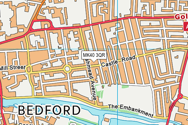 MK40 3QR map - OS VectorMap District (Ordnance Survey)