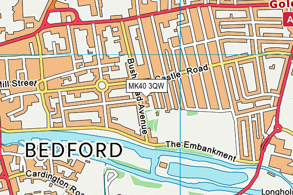 MK40 3QW map - OS VectorMap District (Ordnance Survey)