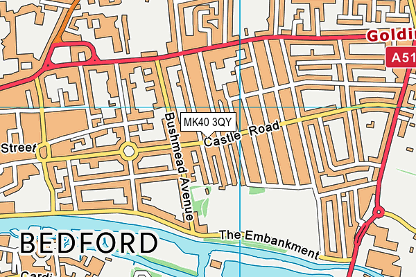 MK40 3QY map - OS VectorMap District (Ordnance Survey)