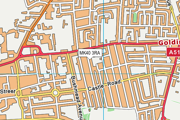 MK40 3RA map - OS VectorMap District (Ordnance Survey)