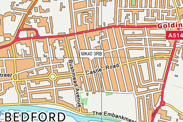 MK40 3RB map - OS VectorMap District (Ordnance Survey)