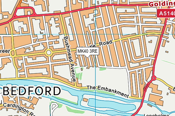 MK40 3RE map - OS VectorMap District (Ordnance Survey)