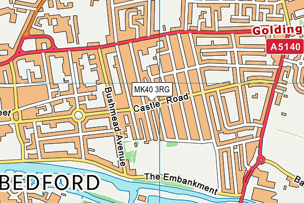 MK40 3RG map - OS VectorMap District (Ordnance Survey)