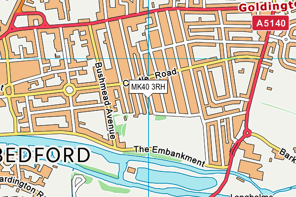 Russell Park (Bedford) map (MK40 3RH) - OS VectorMap District (Ordnance Survey)
