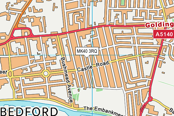 MK40 3RQ map - OS VectorMap District (Ordnance Survey)