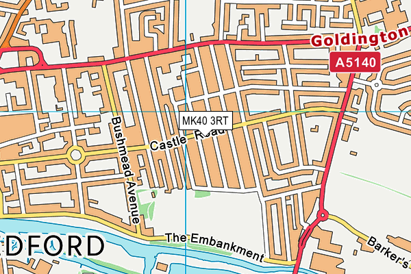 MK40 3RT map - OS VectorMap District (Ordnance Survey)