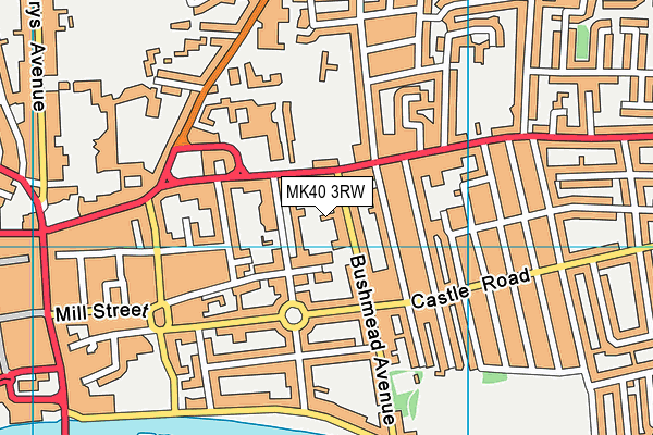 MK40 3RW map - OS VectorMap District (Ordnance Survey)