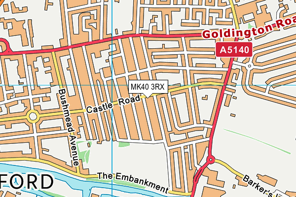 MK40 3RX map - OS VectorMap District (Ordnance Survey)