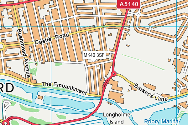 MK40 3SF map - OS VectorMap District (Ordnance Survey)