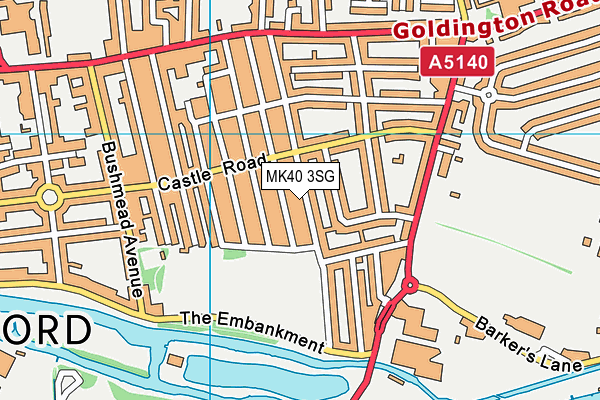 MK40 3SG map - OS VectorMap District (Ordnance Survey)