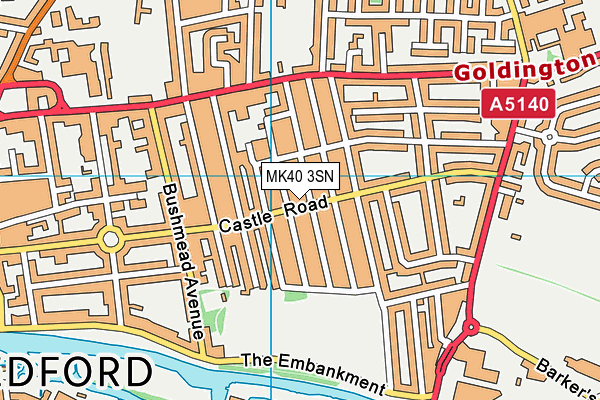 MK40 3SN map - OS VectorMap District (Ordnance Survey)