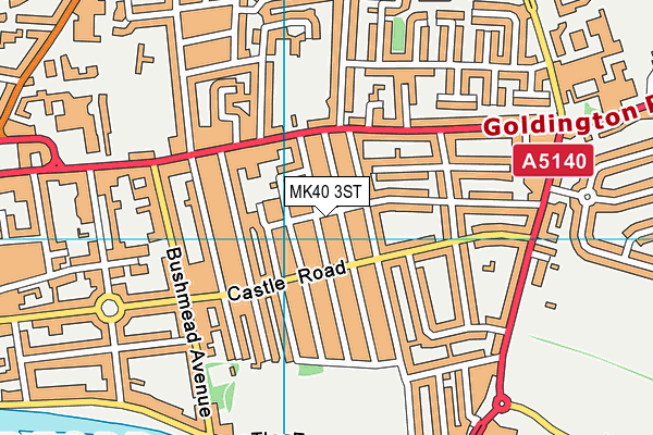 MK40 3ST map - OS VectorMap District (Ordnance Survey)