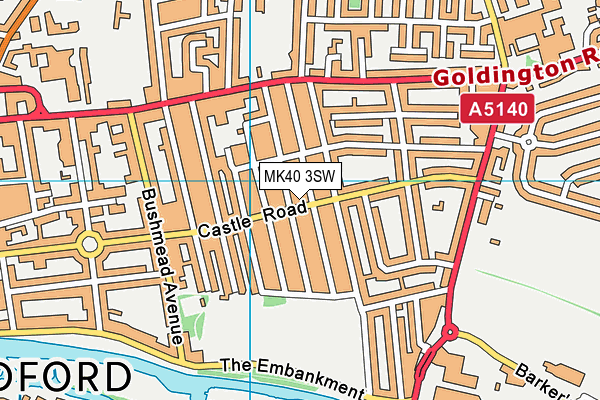 MK40 3SW map - OS VectorMap District (Ordnance Survey)