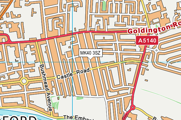 MK40 3SZ map - OS VectorMap District (Ordnance Survey)