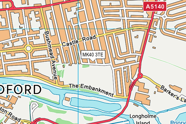 MK40 3TE map - OS VectorMap District (Ordnance Survey)