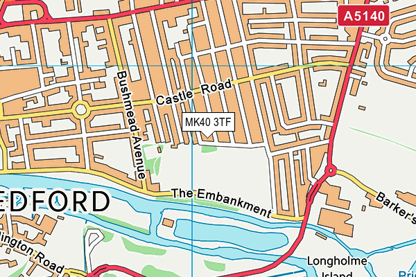 MK40 3TF map - OS VectorMap District (Ordnance Survey)