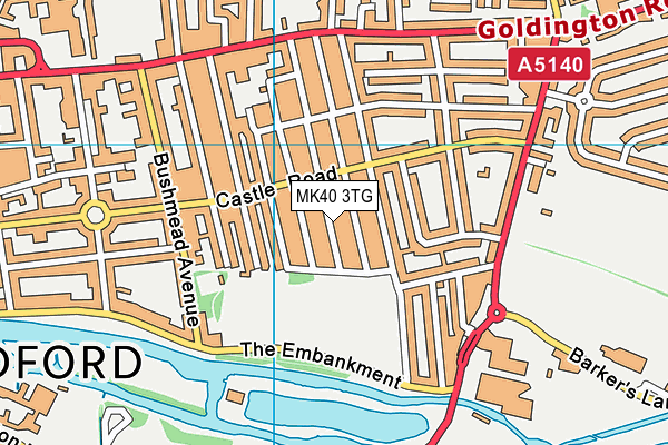 MK40 3TG map - OS VectorMap District (Ordnance Survey)