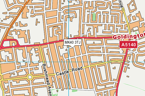 MK40 3TJ map - OS VectorMap District (Ordnance Survey)