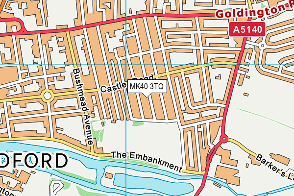 MK40 3TQ map - OS VectorMap District (Ordnance Survey)