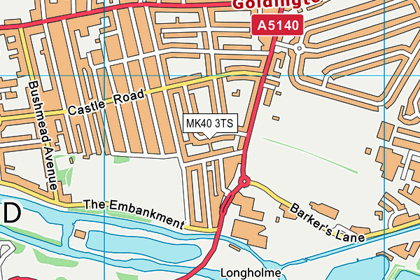 MK40 3TS map - OS VectorMap District (Ordnance Survey)