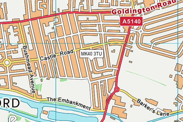 MK40 3TU map - OS VectorMap District (Ordnance Survey)