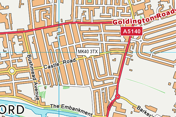 MK40 3TX map - OS VectorMap District (Ordnance Survey)