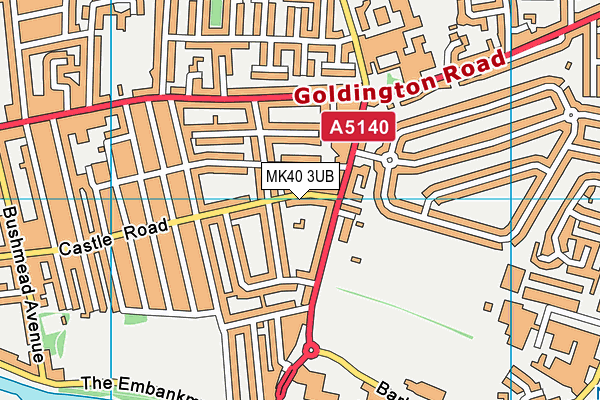 MK40 3UB map - OS VectorMap District (Ordnance Survey)