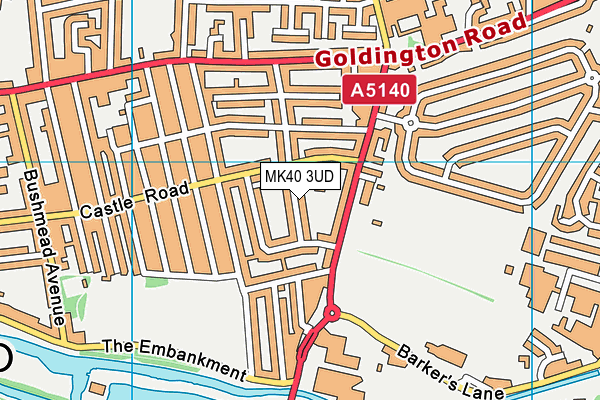 MK40 3UD map - OS VectorMap District (Ordnance Survey)