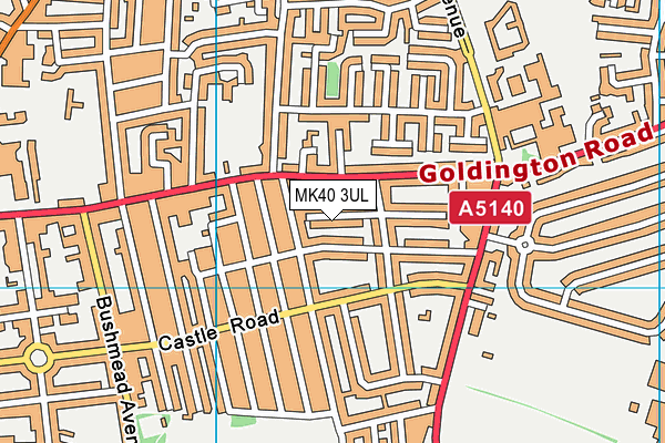 MK40 3UL map - OS VectorMap District (Ordnance Survey)