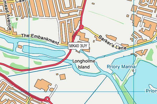 MK40 3UY map - OS VectorMap District (Ordnance Survey)